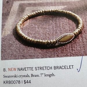Reduced! Silpada Stretch Bracelet, New Brass with Swarovski Crystals